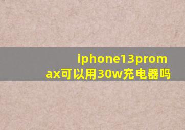 iphone13promax可以用30w充电器吗