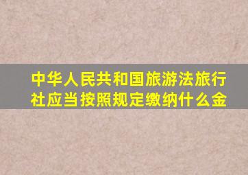 中华人民共和国旅游法旅行社应当按照规定缴纳什么金