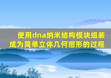 使用dna纳米结构模块组装成为简单立体几何图形的过程