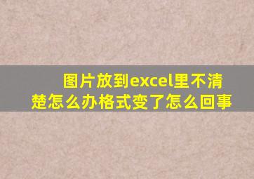 图片放到excel里不清楚怎么办格式变了怎么回事