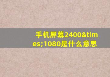 手机屏幕2400×1080是什么意思