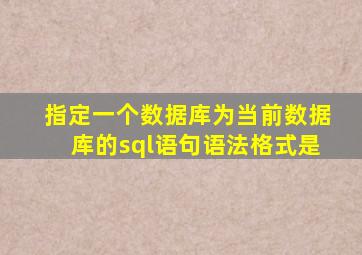 指定一个数据库为当前数据库的sql语句语法格式是