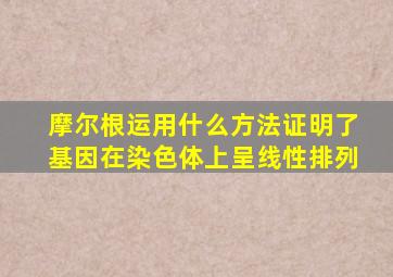 摩尔根运用什么方法证明了基因在染色体上呈线性排列
