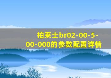 柏莱士br02-00-5-00-000的参数配置详情