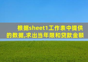 根据sheet1工作表中提供的数据,求出当年限和贷款金额
