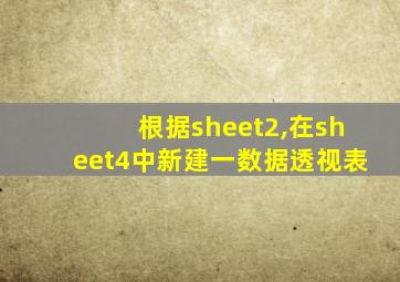 根据sheet2,在sheet4中新建一数据透视表