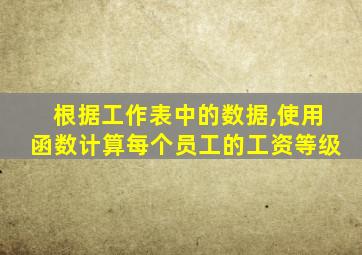 根据工作表中的数据,使用函数计算每个员工的工资等级