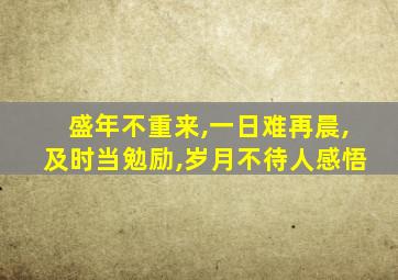 盛年不重来,一日难再晨,及时当勉励,岁月不待人感悟