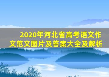 2020年河北省高考语文作文范文图片及答案大全及解析