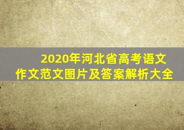 2020年河北省高考语文作文范文图片及答案解析大全