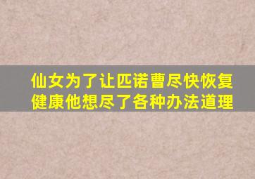 仙女为了让匹诺曹尽快恢复健康他想尽了各种办法道理