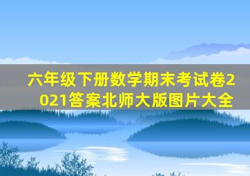 六年级下册数学期末考试卷2021答案北师大版图片大全
