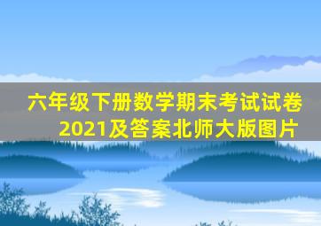 六年级下册数学期末考试试卷2021及答案北师大版图片