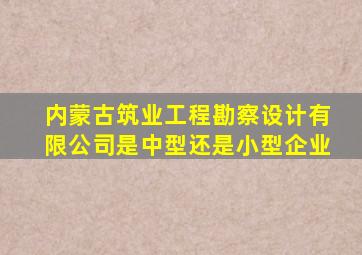 内蒙古筑业工程勘察设计有限公司是中型还是小型企业