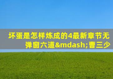 坏蛋是怎样炼成的4最新章节无弹窗六道—曹三少