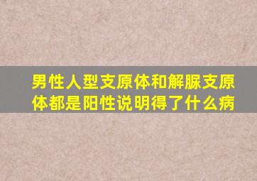男性人型支原体和解脲支原体都是阳性说明得了什么病