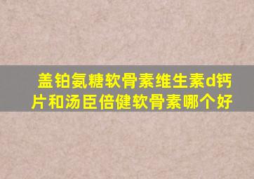 盖铂氨糖软骨素维生素d钙片和汤臣倍健软骨素哪个好