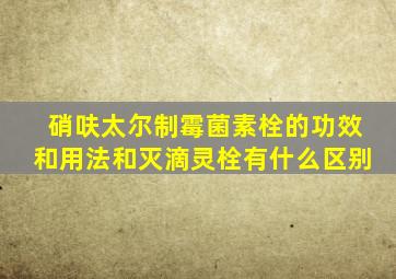 硝呋太尔制霉菌素栓的功效和用法和灭滴灵栓有什么区别
