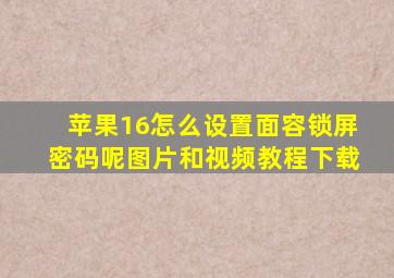苹果16怎么设置面容锁屏密码呢图片和视频教程下载